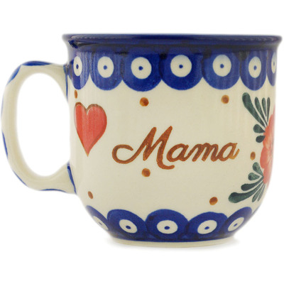 Polish Pottery Mug 10 oz Blue Eyes Mama