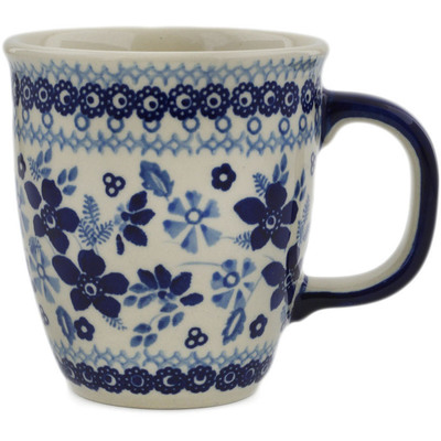 Polish Pottery Mug 10 oz Blue Frost UNIKAT