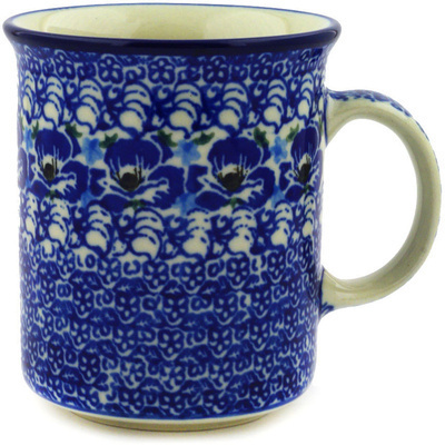 Polish Pottery Mug 10 oz Blue Garden