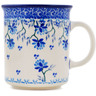 Polish Pottery Mug 10 oz Blue Grapevine