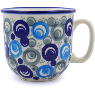Polish Pottery Mug 10 oz Blue Peacock Eye