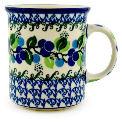 Polish Pottery Mug 10 oz Blue Phlox