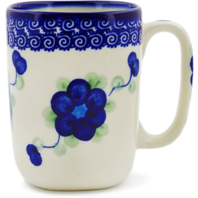 Polish Pottery Mug 10 oz Blue Poppies