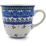 Polish Pottery Mug 10 oz Blue Poppy Chain