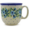 Polish Pottery Mug 10 oz Blue Wreath