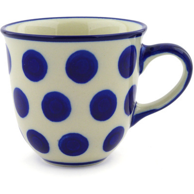 Polish Pottery Mug 10 oz Bold Blue Dots