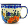 Polish Pottery Mug 10 oz Bold Poppies UNIKAT