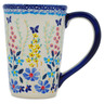 Polish Pottery Mug 10 oz Breathtaking Butterflies UNIKAT