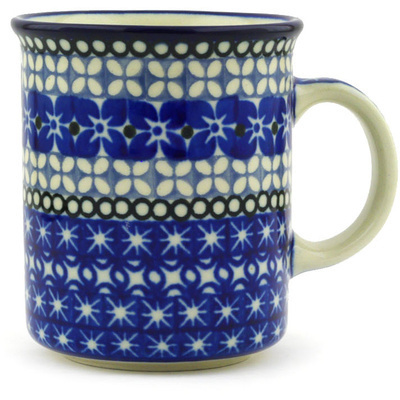 Polish Pottery Mug 10 oz Brilliant Blues UNIKAT