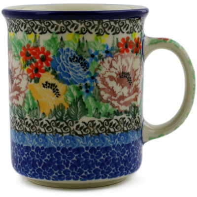 Polish Pottery Mug 10 oz Carnation Valley UNIKAT