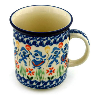 Polish Pottery Mug 10 oz Children's Balloon Dance