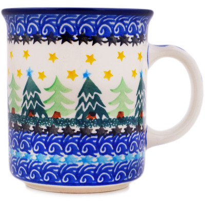 Polish Pottery Mug 10 oz Christmas Evergreen