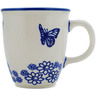 Polish Pottery Mug 10 oz Cobalt Butterfly