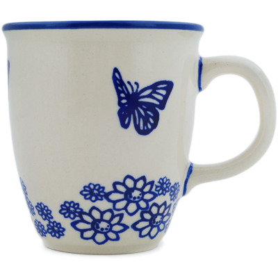 Polish Pottery Mug 10 oz Cobalt Butterfly
