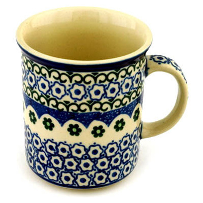 Polish Pottery Mug 10 oz Daisy Doilies