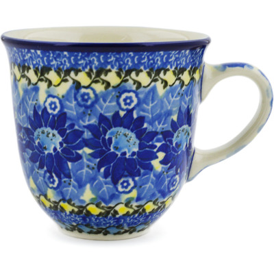 Polish Pottery Mug 10 oz Deep Blue UNIKAT