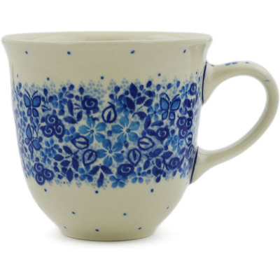 Polish Pottery Mug 10 oz Delicate Blue UNIKAT