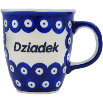 Polish Pottery Mug 10 oz Dziadek-grandpa UNIKAT