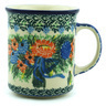 Polish Pottery Mug 10 oz Elegant Bouquet UNIKAT