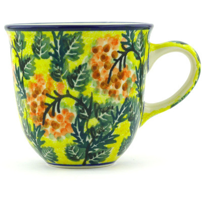 Polish Pottery Mug 10 oz Fall Leaves UNIKAT