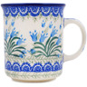 Polish Pottery Mug 10 oz Feathery Bluebells