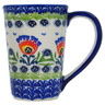 Polish Pottery Mug 10 oz Flower Flames UNIKAT