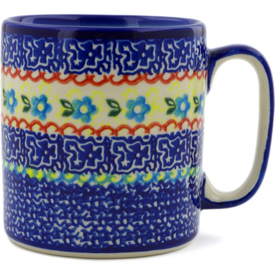 Polish Pottery Mug 10 oz Flower Sea