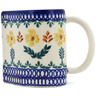 Polish Pottery Mug 10 oz Golden Flower Garden
