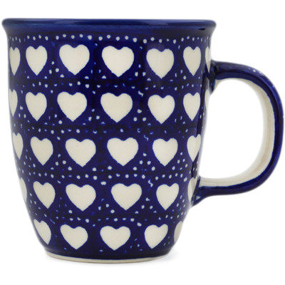 Polish Pottery Mug 10 oz Heart&#039;s Full Of Love