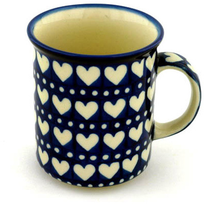 Polish Pottery Mug 10 oz Heart To Heart