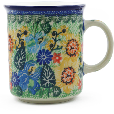 Polish Pottery Mug 10 oz Iris Spring UNIKAT