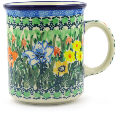 Polish Pottery Mug 10 oz Lily Meadow UNIKAT