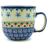 Polish Pottery Mug 10 oz Little Blue Flowers