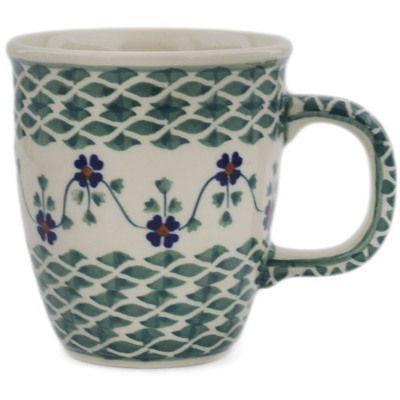 Polish Pottery Mug 10 oz Lucky Blue Clover