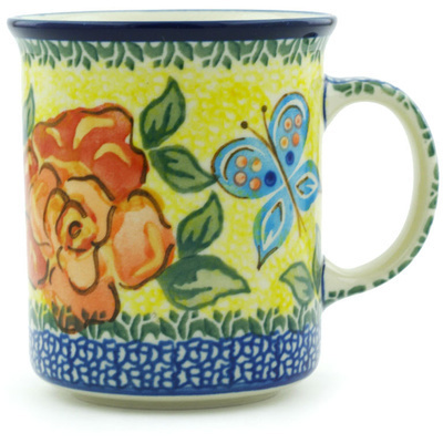 Polish Pottery Mug 10 oz Matisse Flowers UNIKAT