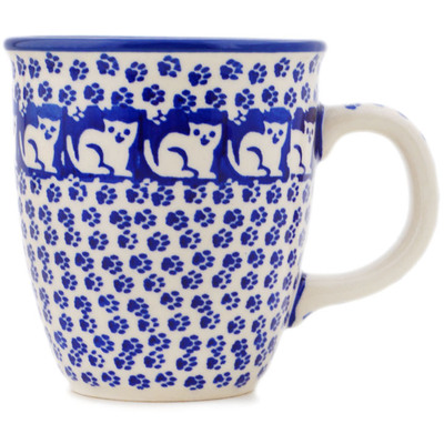 Polish Pottery Mug 10 oz Meow