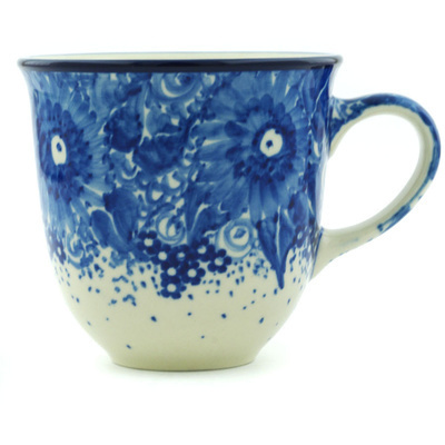 Polish Pottery Mug 10 oz Moody Blue UNIKAT