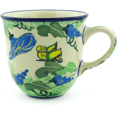 Polish Pottery Mug 10 oz Morning Glory Garden UNIKAT