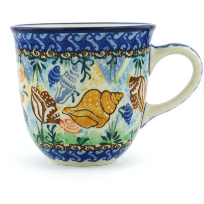 Polish Pottery Mug 10 oz Ocean Whisper UNIKAT
