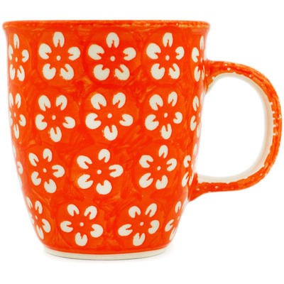 Polish Pottery Mug 10 oz Orange Sherbert UNIKAT