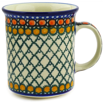 Polish Pottery Mug 10 oz Orange Tranquility UNIKAT