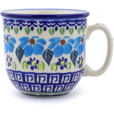 Polish Pottery Mug 10 oz Pansy Morning