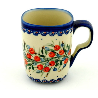 Polish Pottery Mug 10 oz Patriotic Blooms UNIKAT