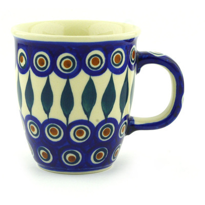 Polish Pottery Mug 10 oz Peacock