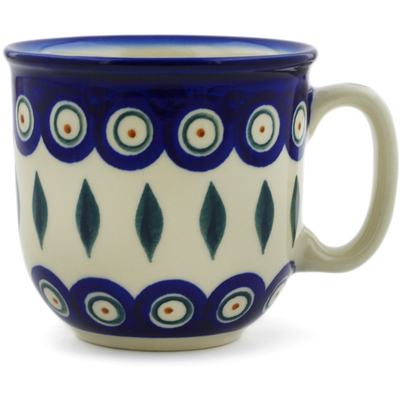 Polish Pottery Mug 10 oz Peacock