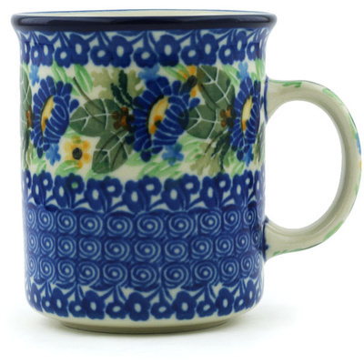 Polish Pottery Mug 10 oz Peeking Blooms UNIKAT