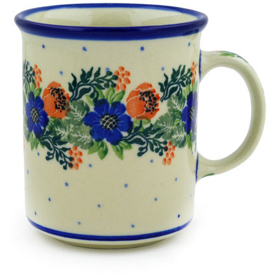 Polish Pottery Mug 10 oz Polish Wreath