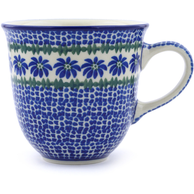 Polish Pottery Mug 10 oz Polka Dot Daisy