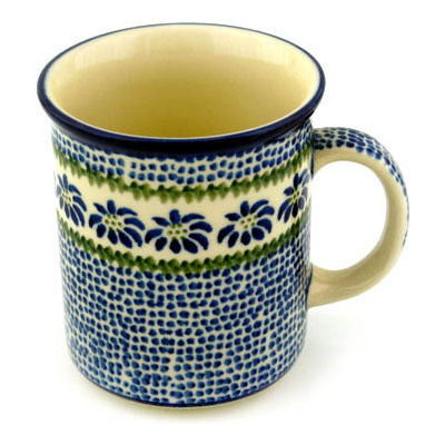 Polish Pottery Mug 10 oz Polka Dot Daisy