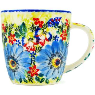 Polish Pottery Mug 10 oz Poppies Blooms UNIKAT